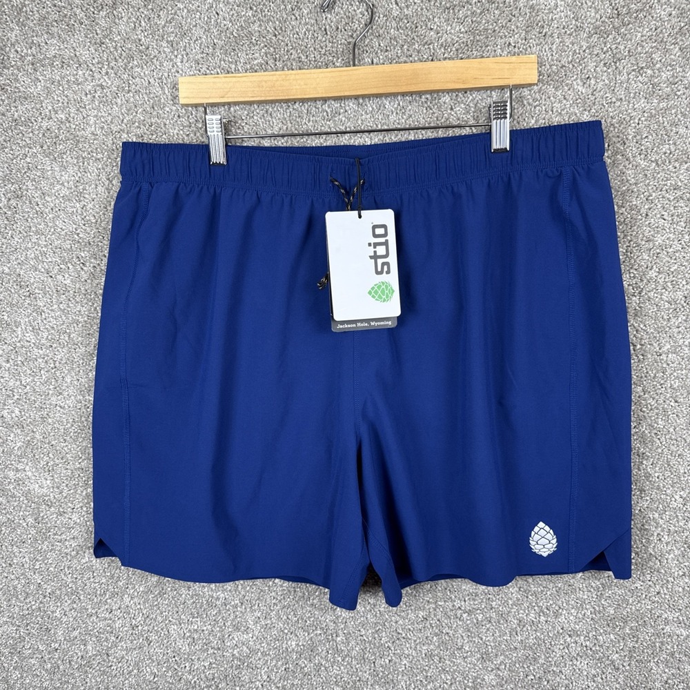 Stio Terral Run Shorts Mens‎ XXL Cobalt Night Blue 6" Inseam Trail Running NEW